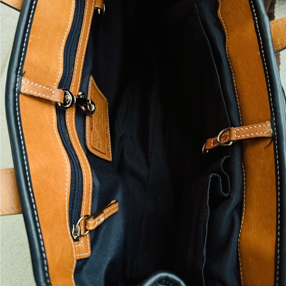 Coach Vintage Rare Mini Signature C Jacquard /Leather Bag in Navy Blue - Picture 10 of 16